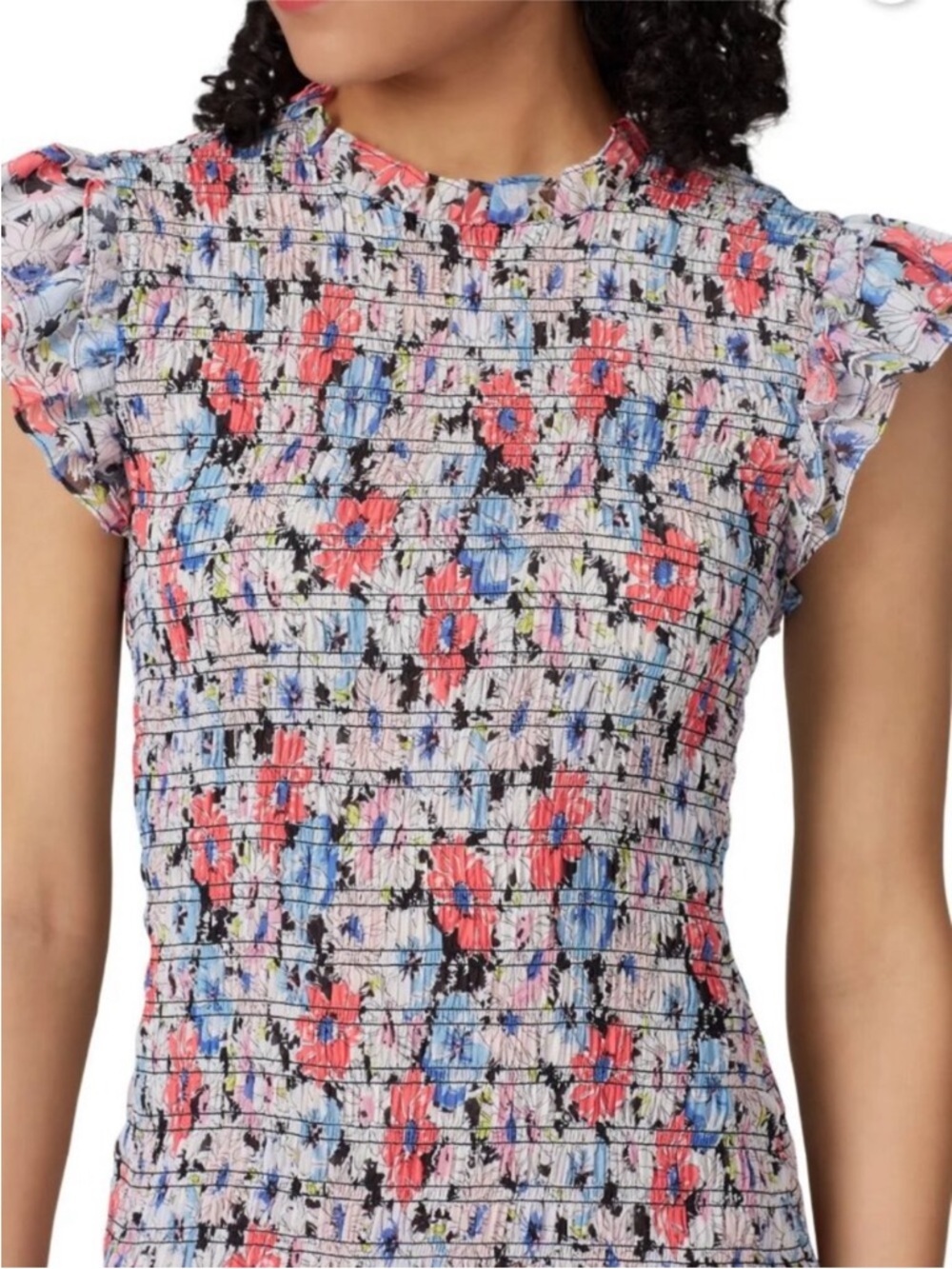 VERONICA BEARD Cici Ruched Floral Mini Dress Size 6 - Picture 12 of 12